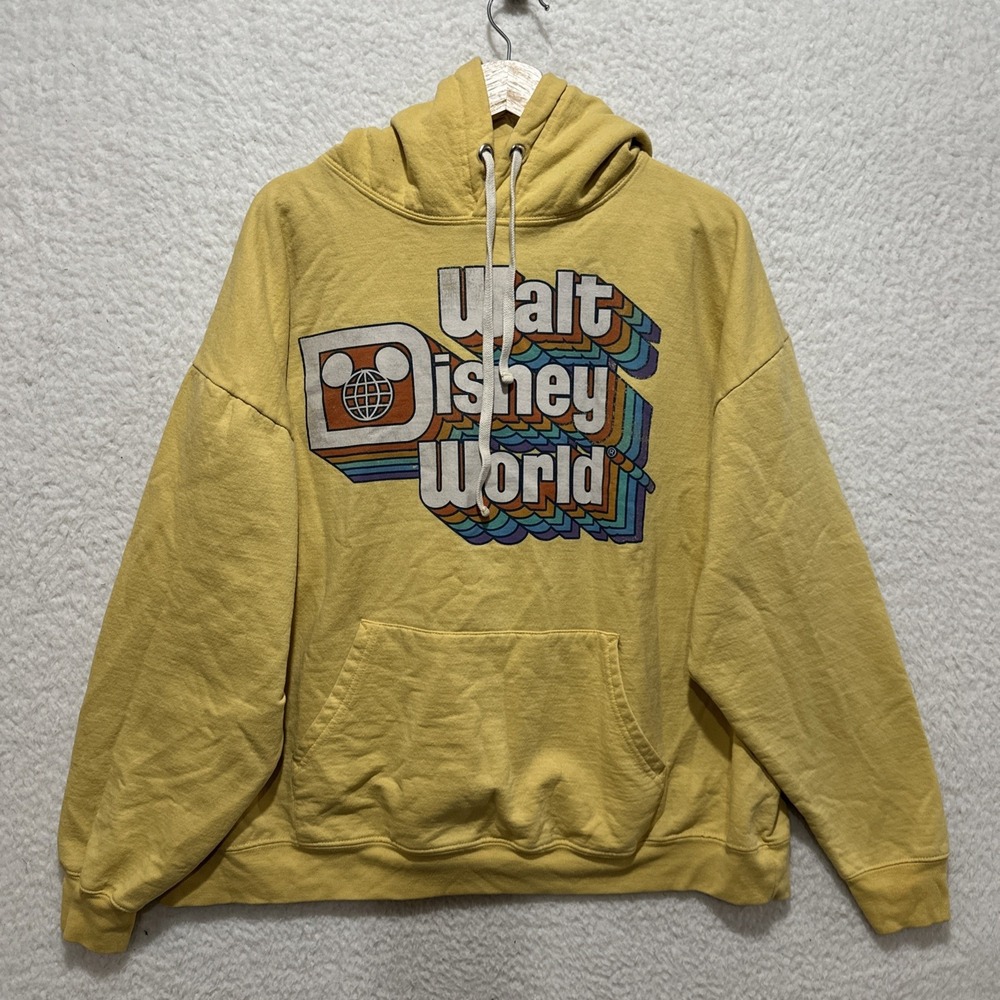 Disney Hoodie Men's Rainbow Spell Out‎ Retro Walt World Sweatshirt Core Size XL
